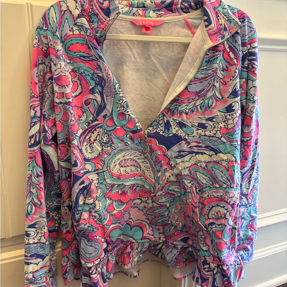 Lilly Pulitzer Popover Pink Tropics Mermaids Call - size M